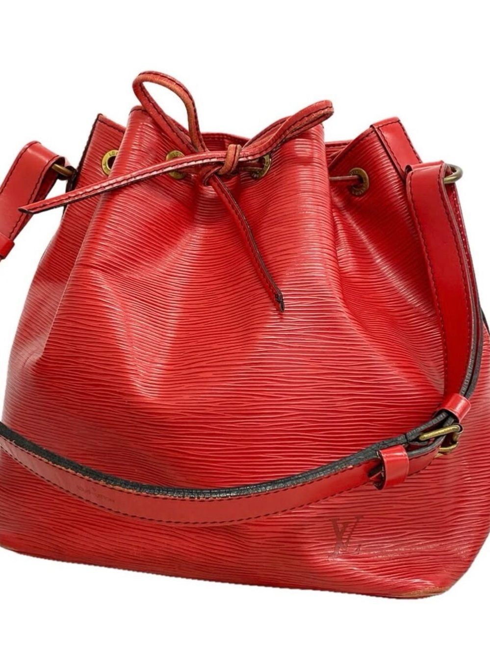 Louis Vuitton Red Epi Leather Drawstring Shoulder Bag